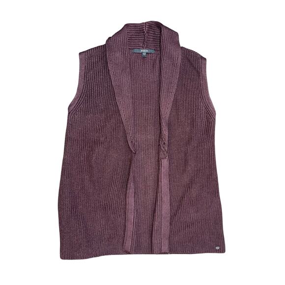Guess Women Knit Sleeveless Sweater Vest Long Size Large Maroon Wine - Picture 1 of 4